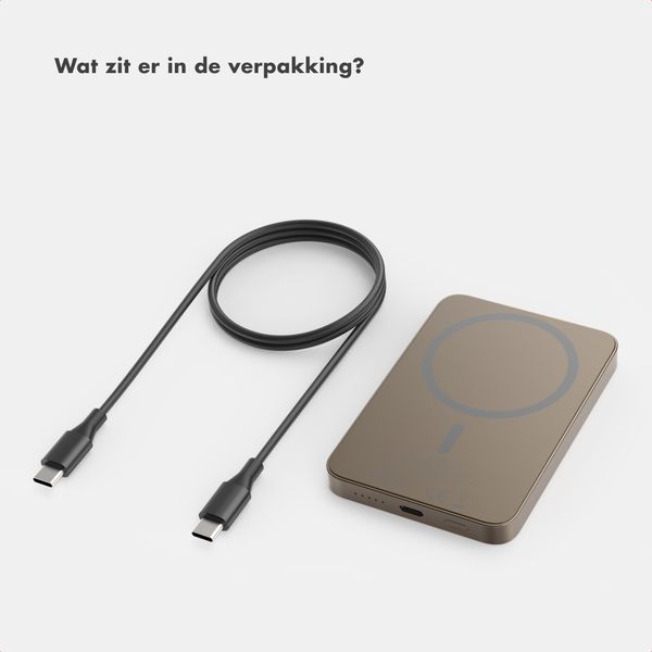 Selencia Vivid Powerbank 5.000 mAh - Draadloze Powerbank - Geschikt voor MagSafe en Qi - Desert Gold / Wavy Swirl Pink Plum