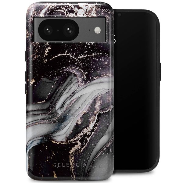 Selencia Vivid Tough Backcover Google Pixel 8 - Chic Marble Black