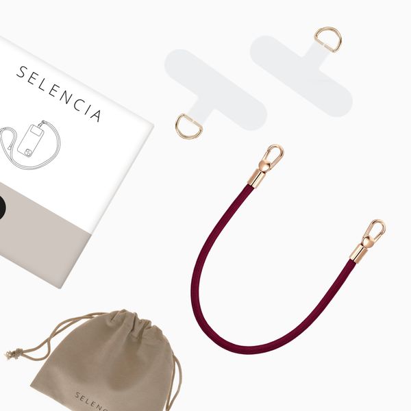 Selencia Universeel Polskoord met 2 haken - Bold Burgundy