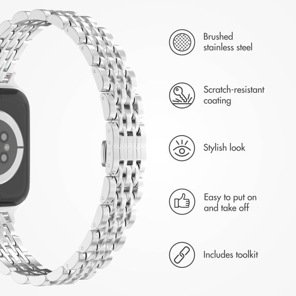 Selencia Slim Steel Jubilee Inspired Link Band Apple Watch | 38/40/41/42 mm - Silver