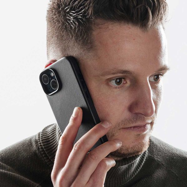 Accezz Leather Back Cover with MagSafe Apple iPhone 16 Pro Max - Onyx Black