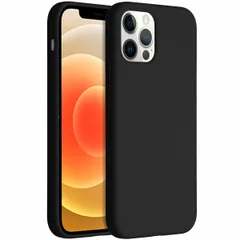 Accezz Liquid Silicone Backcover Apple iPhone 12 (Pro) - Zwart