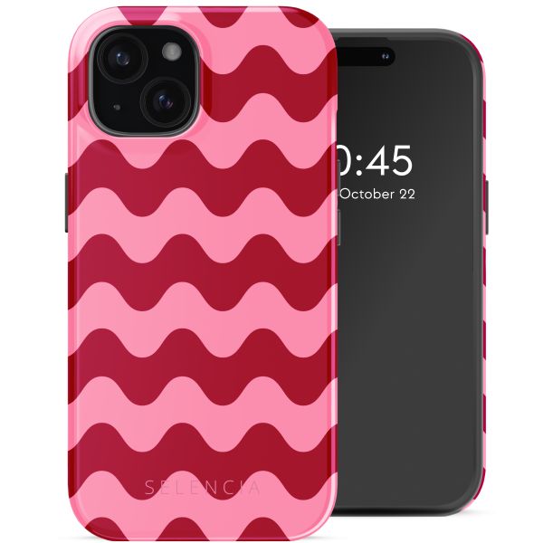 Selencia Vivid Tough Backcover met MagSafe iPhone 15 - Wave Vibes Lipstick