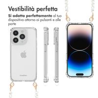 imoshion Backcover met koord + armband Apple iPhone 14 Pro Max - Parels Hartjes