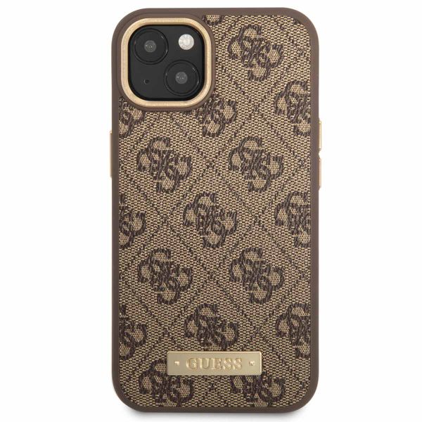 Guess 4G Logo Monogram Backcover MagSafe Apple iPhone 14 - Bruin