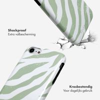 Selencia Vivid Tough Backcover iPhone SE (2022 / 2020) / 8 / 7 / 6(s) - Colorful Zebra Sage Green