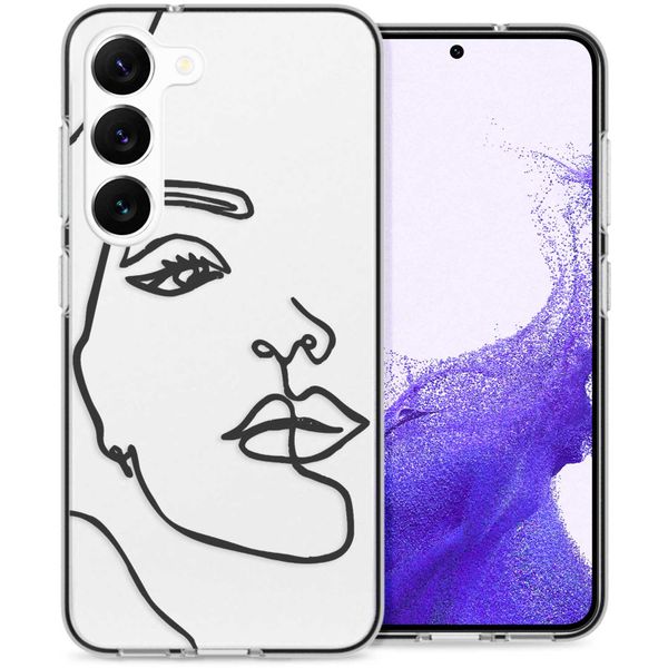 imoshion Design hoesje Samsung Galaxy S23 - Abstract Gezicht - Zwart