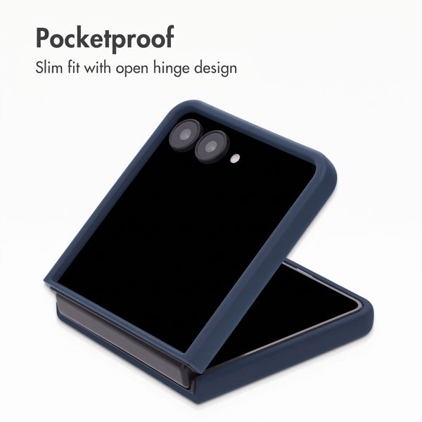 Accezz Liquid Silicone Case with MagSafe Samsung Galaxy Z Flip 8 - Dark Blue