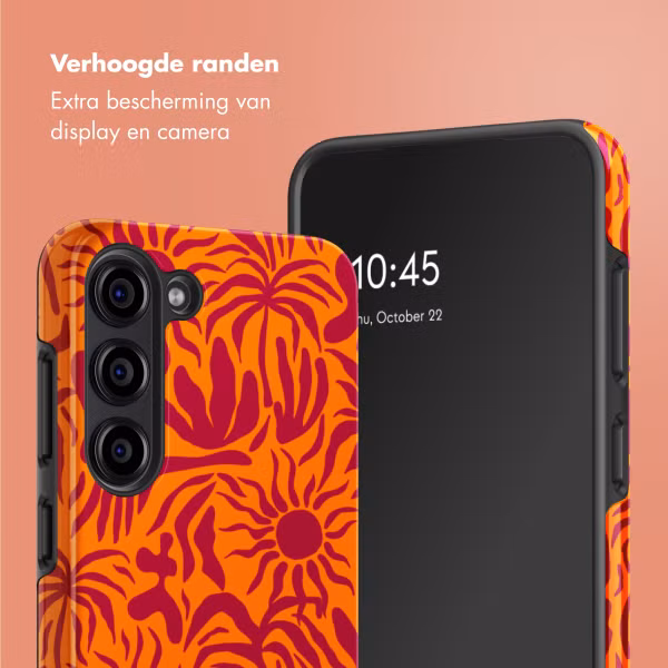 Selencia Vivid Tough Backcover Samsung Galaxy S23 - Tropical Vibes Apricot