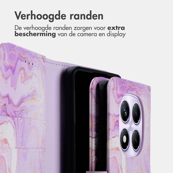imoshion Design Bookcase Xiaomi Redmi Note 14 Pro (4G) - Purple Marble