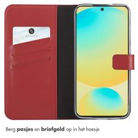 Selencia Echt Leren Bookcase Samsung Galaxy S25 FE - Rood