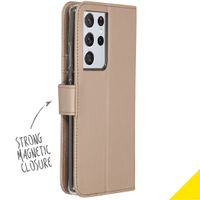 Accezz Wallet Softcase Bookcase Samsung Galaxy S21 Ultra - Goud