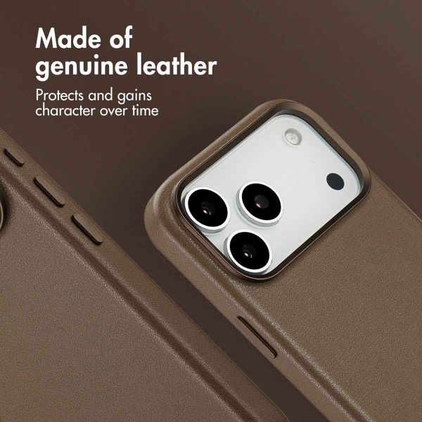 Accezz Leather Back Cover with MagSafe Apple iPhone 17 Pro Max - Coffee Brown
