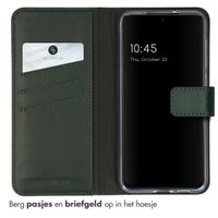 Selencia Echt Leren Bookcase Samsung Galaxy S23 - Groen