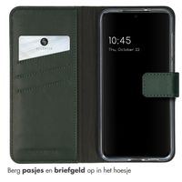 Selencia Echt Lederen Bookcase Samsung Galaxy S23 - Groen