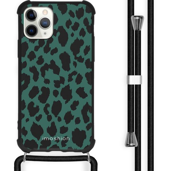 imoshion Design hoesje met koord iPhone 11 Pro Max - Luipaard - Groen / Zwart