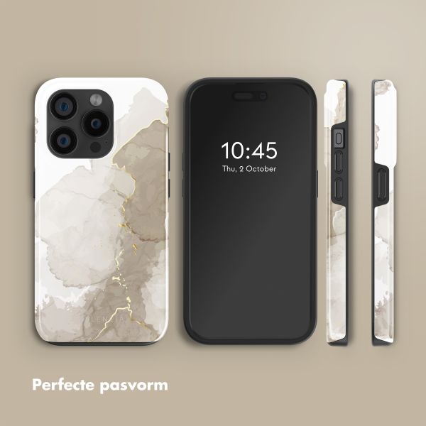 Selencia Vivid Backcover met MagSafe Apple iPhone 15 Pro - Marble Light Brown