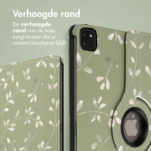 imoshion 360° Draaibare Design Bookcase Apple iPad Pro 12.9 (2018/2020/2021/2022) - Green Flowers