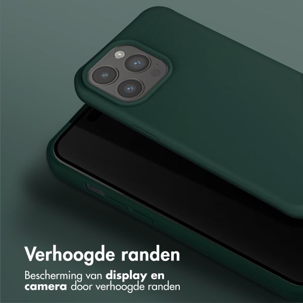 Selencia Siliconen hoesje met afneembaar koord iPhone 15 Pro Max - Donkergroen