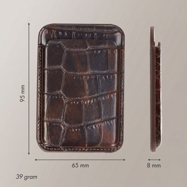 Selencia Croco Card Holder with MagSafe - Choco Brown