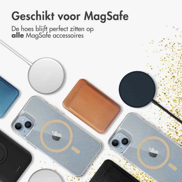 imoshion Clear Glitter Backcover met MagSafe Apple iPhone 14 - Goud