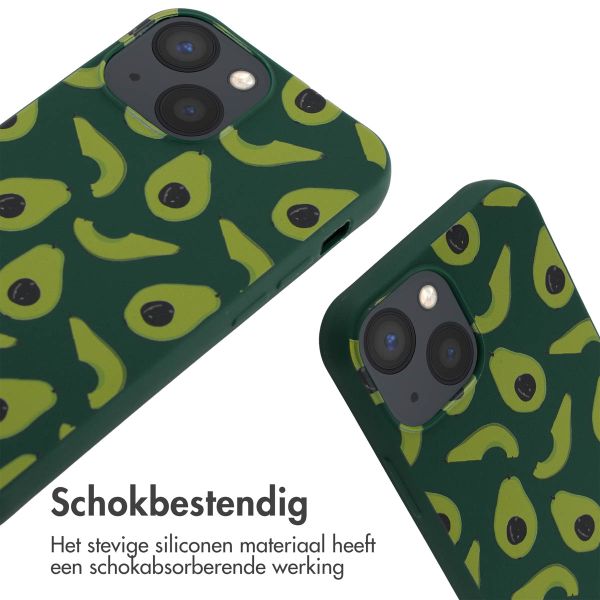 imoshion Siliconen design hoesje met koord iPhone 13 Mini - Avocado Green