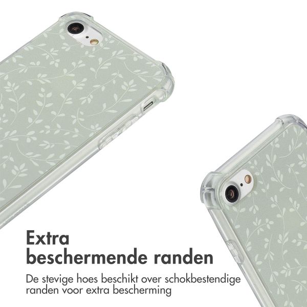imoshion Design hoesje met koord Apple iPhone SE (2022 / 2020) / 8 / 7 - Smoke Green Flowers