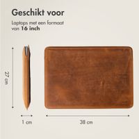 Accezz Leather Laptop hoes Apple MacBook 16 inch - Laptopsleeve - Cognac