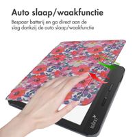 imoshion Design Slim Hard Case Sleepcover met stand Tolino Vision 5 - Flower Watercolor