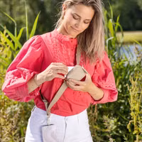 Selencia Telefoonkoord met Klein Tasje - Beige