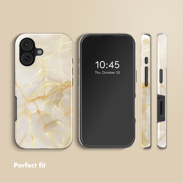 Selencia Vivid Back Cover with MagSafe Apple iPhone 17 - Golden Beige Marble