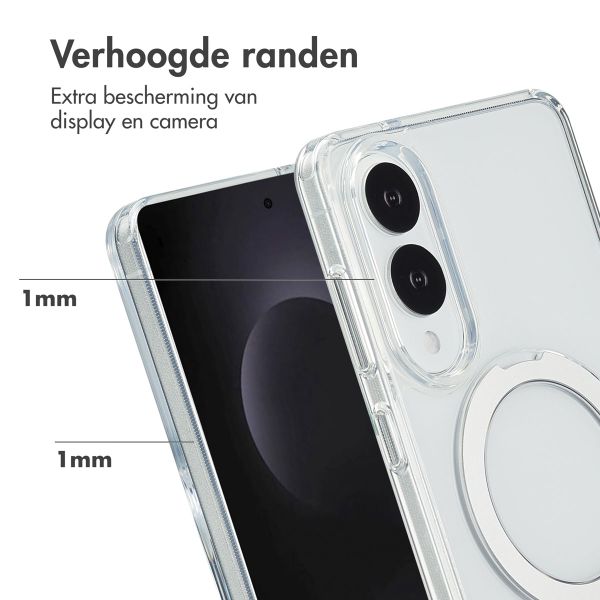 Accezz Ring Stand Backcover met MagSafe Samsung Galaxy S25 Edge - Transparant