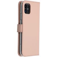 Selencia Echt Leren Bookcase iPhone 11 - Dusty Pink