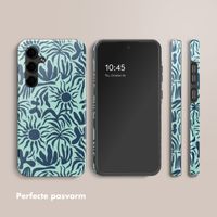Selencia Vivid Tough Backcover Samsung Galaxy S24 FE - Tropical Vibes Light Blue