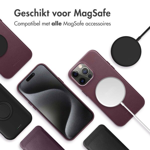 Accezz MagSafe Leather Backcover Apple iPhone 15 Pro Max - Heath Purple