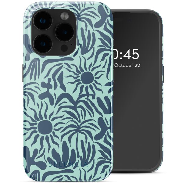 Selencia Vivid Tough Backcover met MagSafe Apple iPhone 15 Pro - Tropical Vibes Light Blue