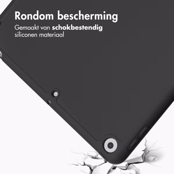 Accezz Smart Silicone Bookcase Apple iPad 9 (2021) 10.2 inch / iPad 8 (2020) 10.2 inch / iPad 7 (2019) 10.2 inch - Zwart