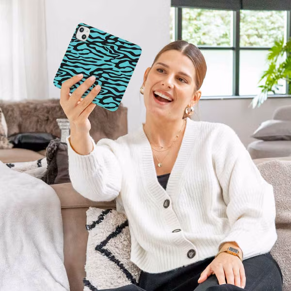 imoshion Design Bookcase Apple iPhone 11 - Black Blue Stripes