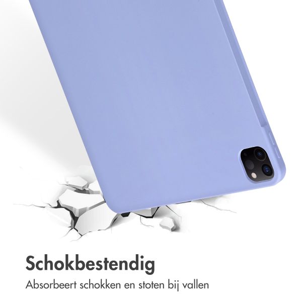 Accezz Liquid Silicone Backcover met penhouder Apple iPad Pro 12.9 (2022) / Pro 12.9 (2021) / Pro 12.9 (2020) - Lila