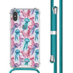imoshion Design hoesje met koord Apple iPhone X / Xs - Jellyfish Watercolor