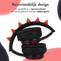 imoshion Draadloze Kinderkoptelefoon Dino LED Light - Decibelbegrenzer - Met AUX kabel - Black / Red