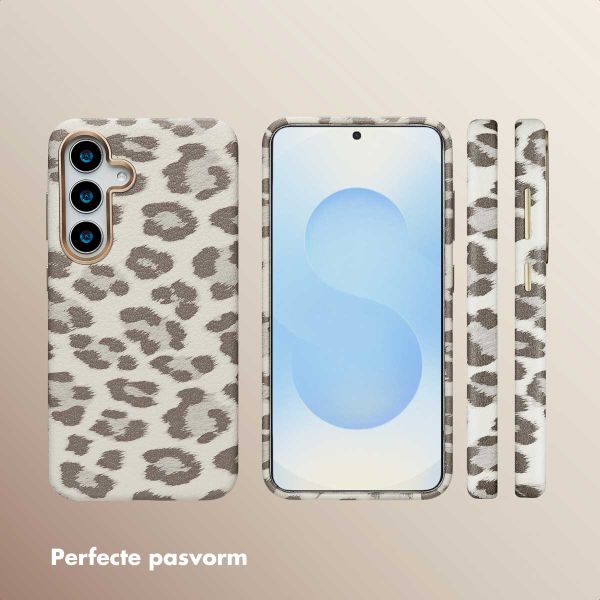 Selencia Sabi Backcover Panterprint met MagSafe Samsung Galaxy S25 - Soft Ivory
