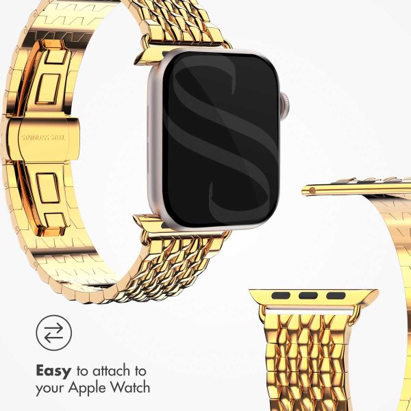 Selencia Steel Dragon Band Apple Watch | 44/45/46/49 mm - Gold