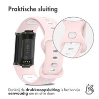 imoshion Siliconen sport bandje Fitbit Charge 5 / Charge 6 - Roze / Wit