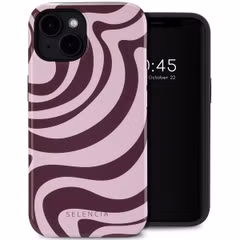 Selencia Vivid Backcover met MagSafe Apple iPhone 14 - Wavy Swirl Pink Plum