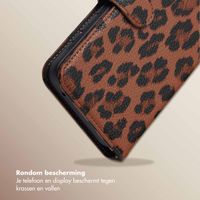 Selencia Sabi Bookcase met Panterprint Samsung Galaxy A35 - Mocha Brown