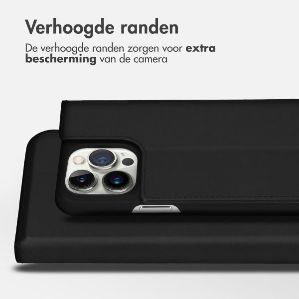 Accezz Premium Leather Slim Bookcase Apple iPhone 14 Pro Max - Zwart