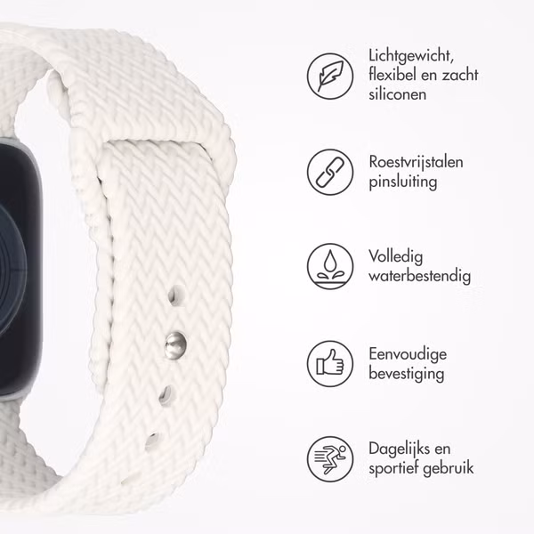 imoshion Siliconen geweven bandje Apple Watch | 38/40/41/42 mm - Sterrenlicht