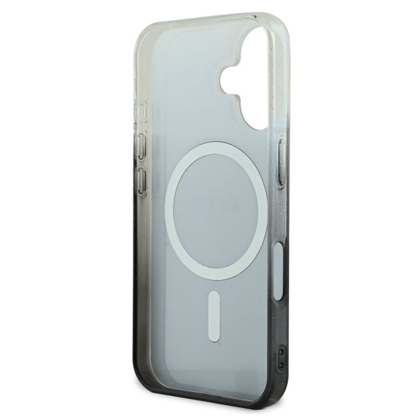 Guess MagSafe IML Glitter Gradient Case Apple iPhone 16 - Zwart