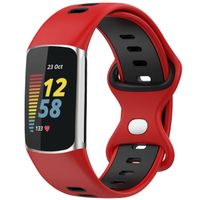 imoshion Siliconen sport bandje Fitbit Charge 5 / Charge 6 - Rood / Zwart